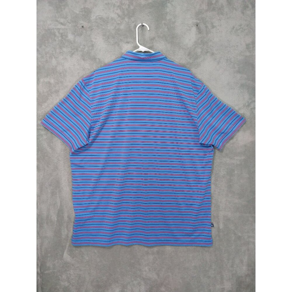 Mizzen Main Shirt Mens 2XL Blue Striped Versa Polo Short Sleeve Golf Preppy - Picture 2 of 8